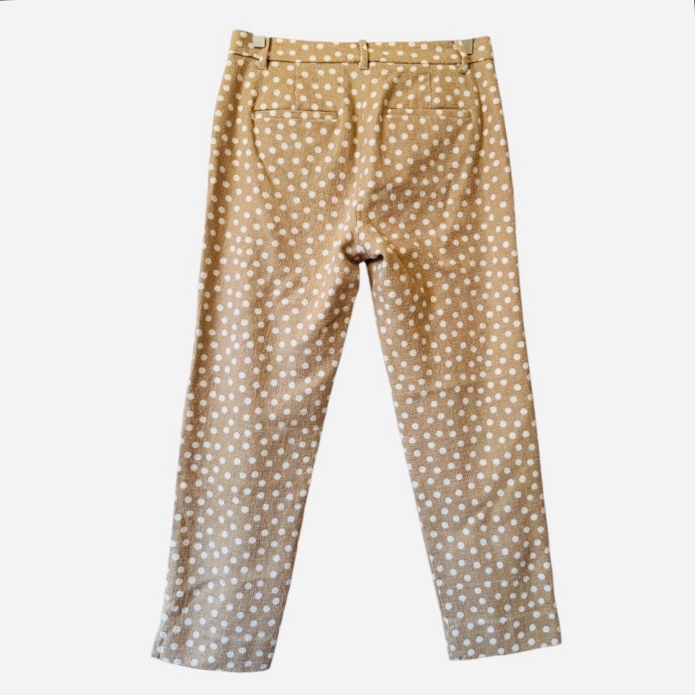 Women's Ann Taylor Pants Size 2 Tan White Polka Dot - Picture 5 of 12